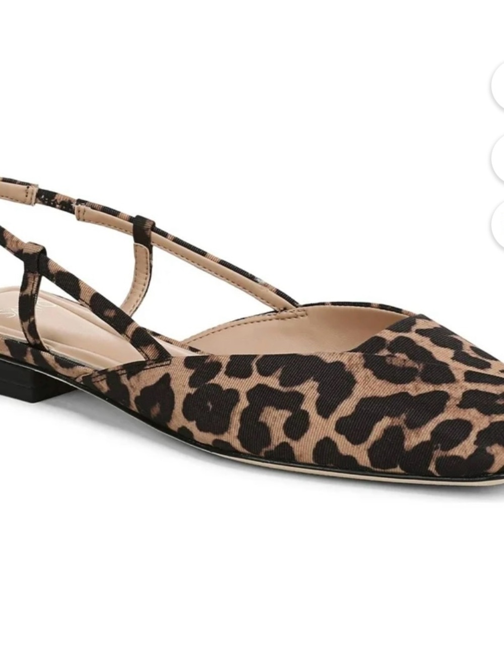 Franco Sarto Leopard Print Slingback Flats - Tan/Black telica square 8.5 -9 nwot - Picture 2 of 7